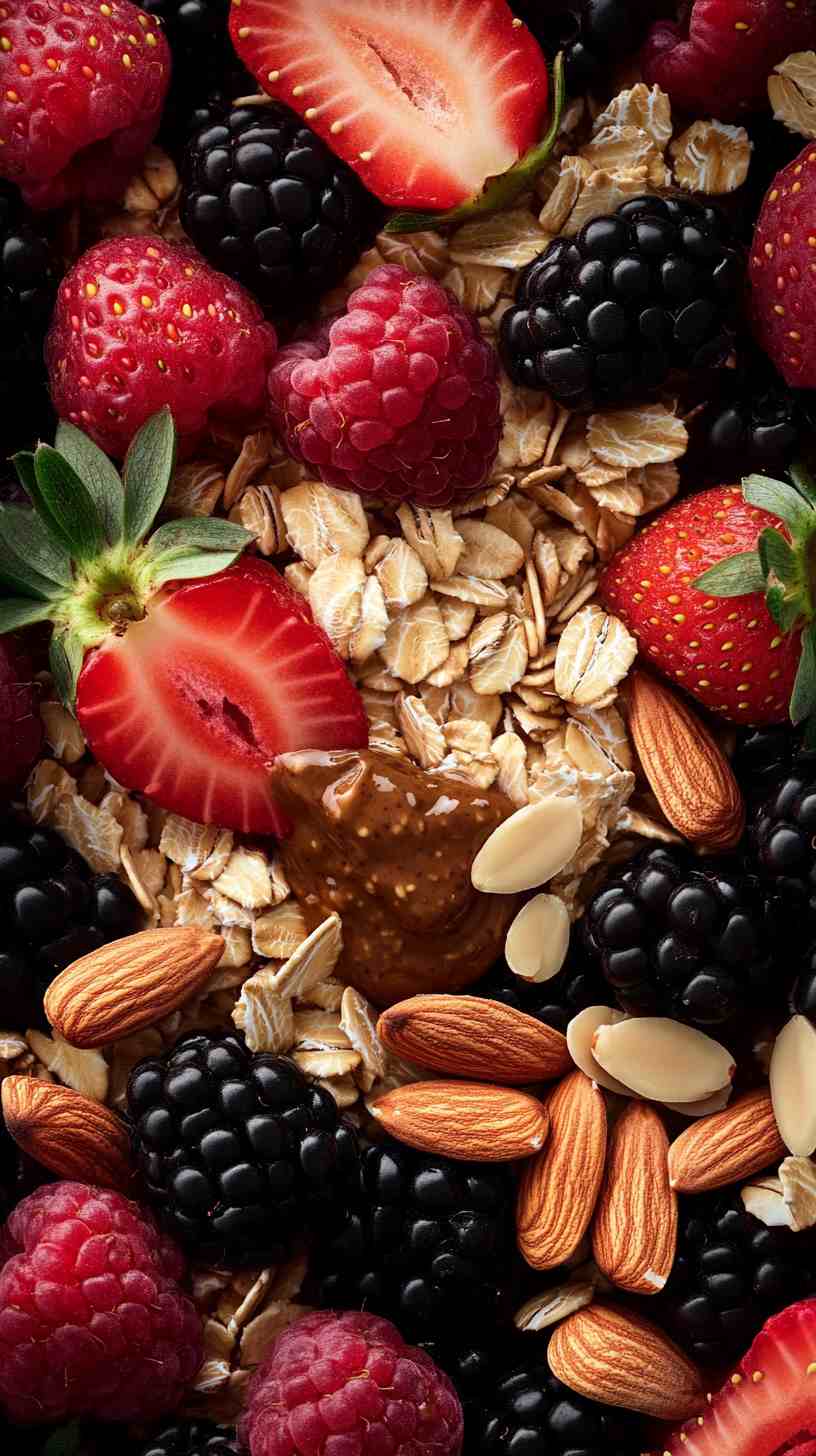 High-Protein Oatmeal with Almond Butter and Berries High-Protein Oatmeal with Almond Butter and Berries