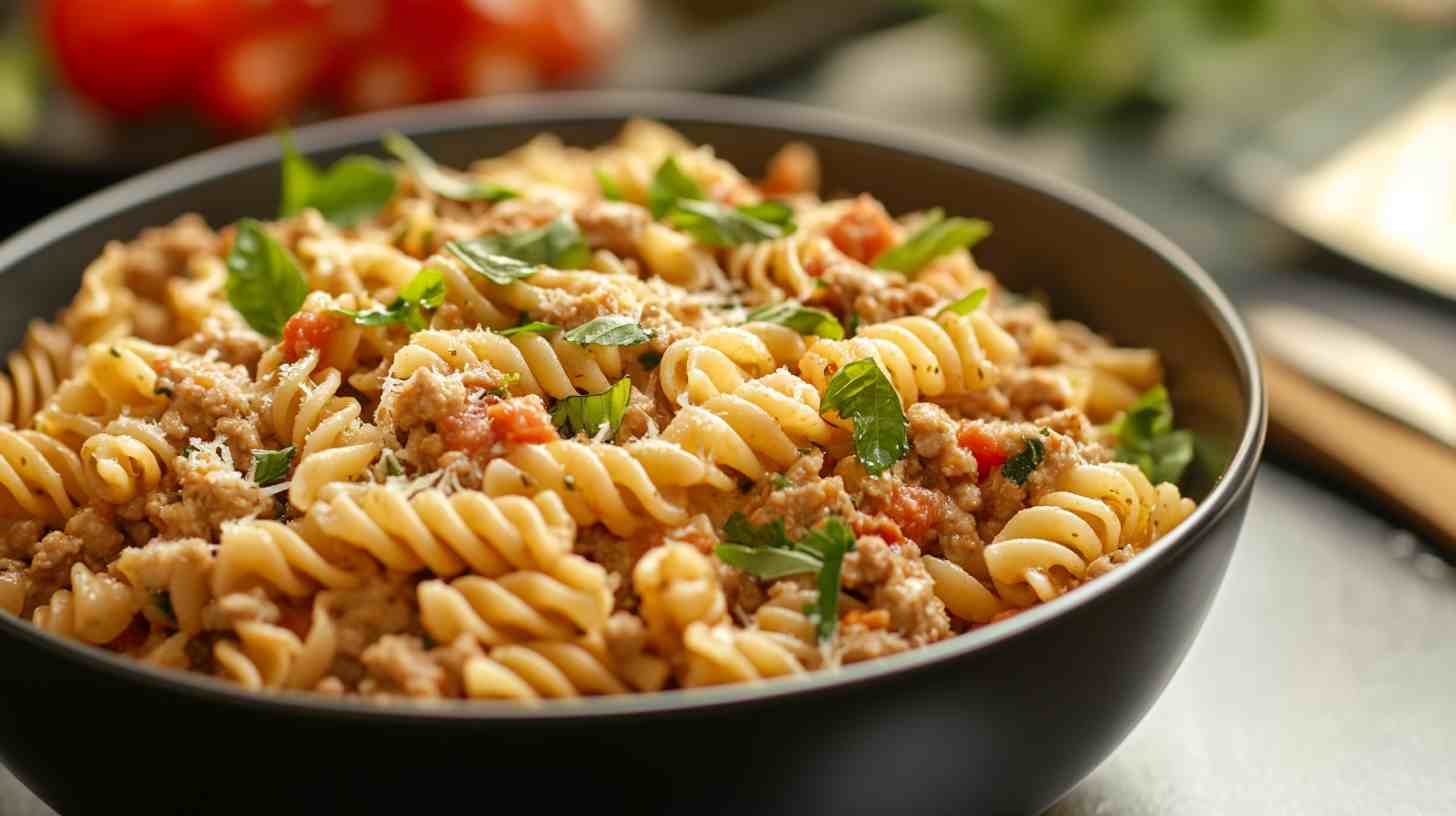 High-Protein Pasta with Ground Turkey
