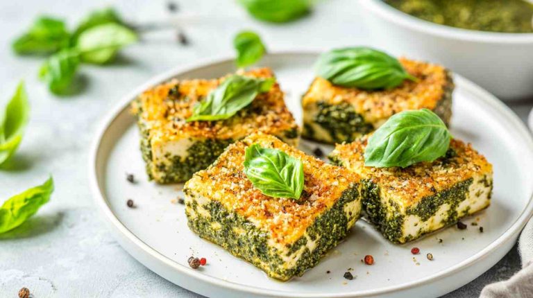 Pesto Crusted Air Fryer Tofu