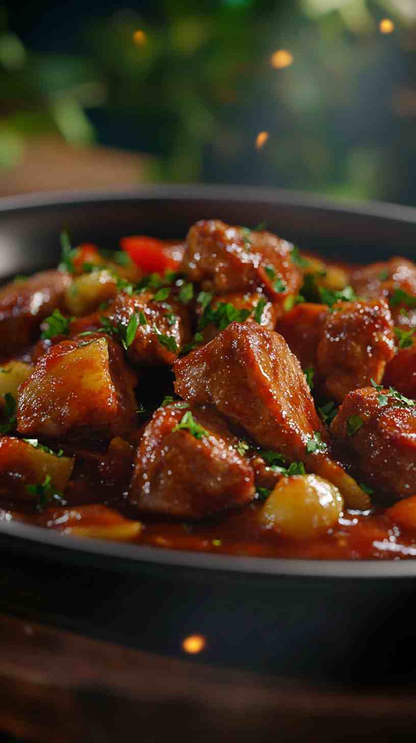 Pork Afritada Tender Pork in Tomato Sauce Pork Afritada Tender Pork in Tomato Sauce