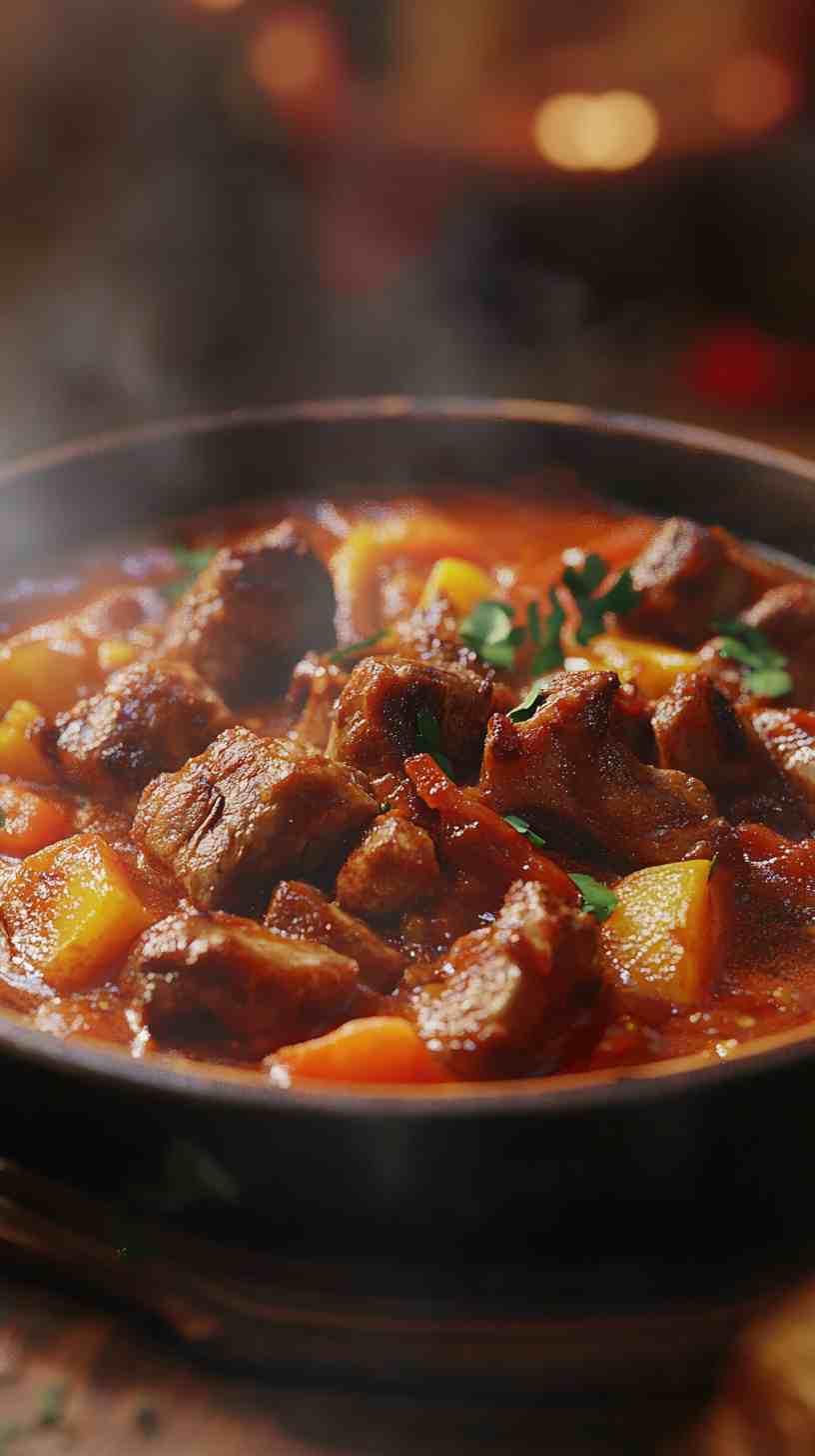 Pork Afritada Tender Pork in Tomato Sauce Pork Afritada Tender Pork in Tomato Sauce