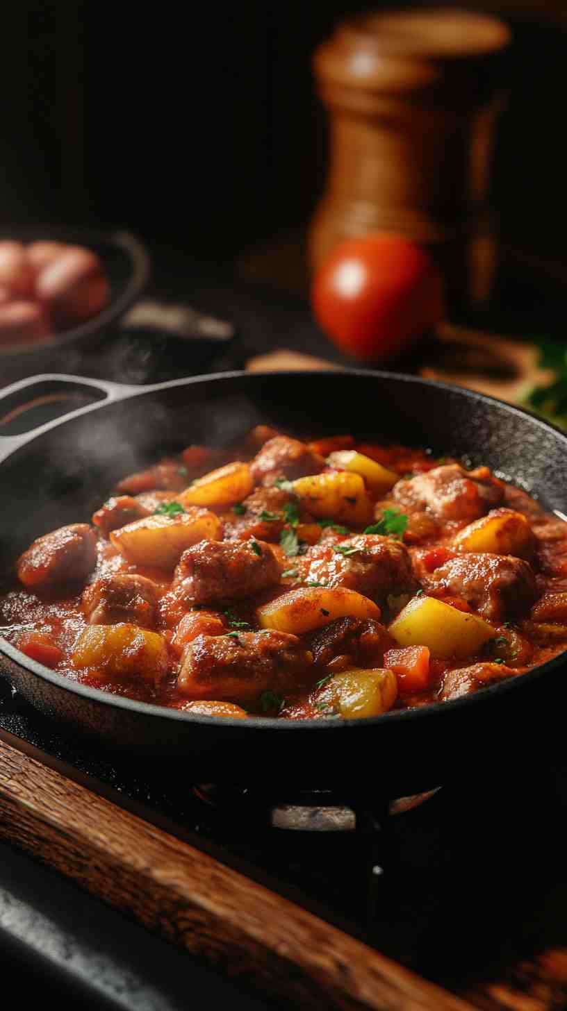 Pork Afritada Tender Pork in Tomato Sauce Pork Afritada Tender Pork in Tomato Sauce