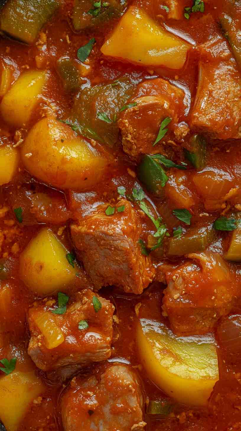 Pork Afritada Tender Pork in Tomato Sauce Pork Afritada Tender Pork in Tomato Sauce