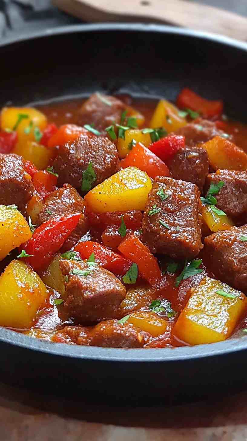 Pork Afritada Tender Pork in Tomato Sauce Pork Afritada Tender Pork in Tomato Sauce