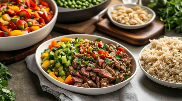 Protein-Rich Beef Stir-Fry with Jasmine Rice