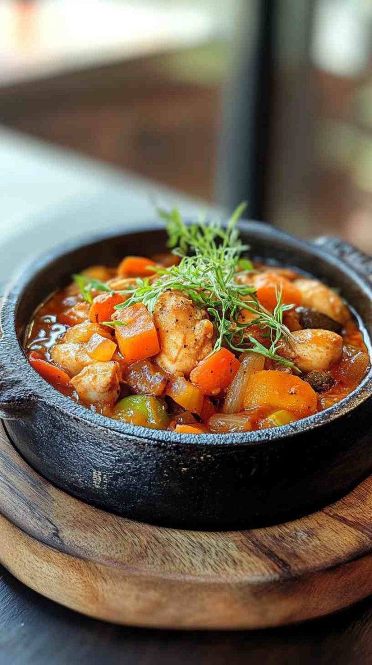 Rustic Chicken Afritada with Garden Vegetables