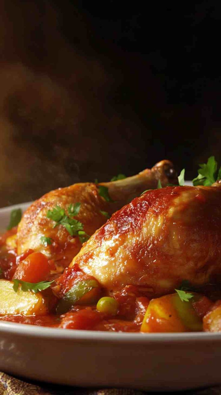 Rustic Chicken Afritada with Garden Vegetables