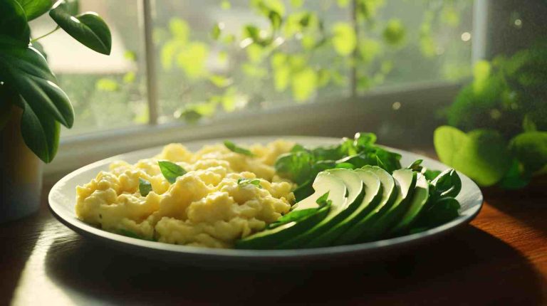 Scrambled Egg Whites with Spinach and Avocado