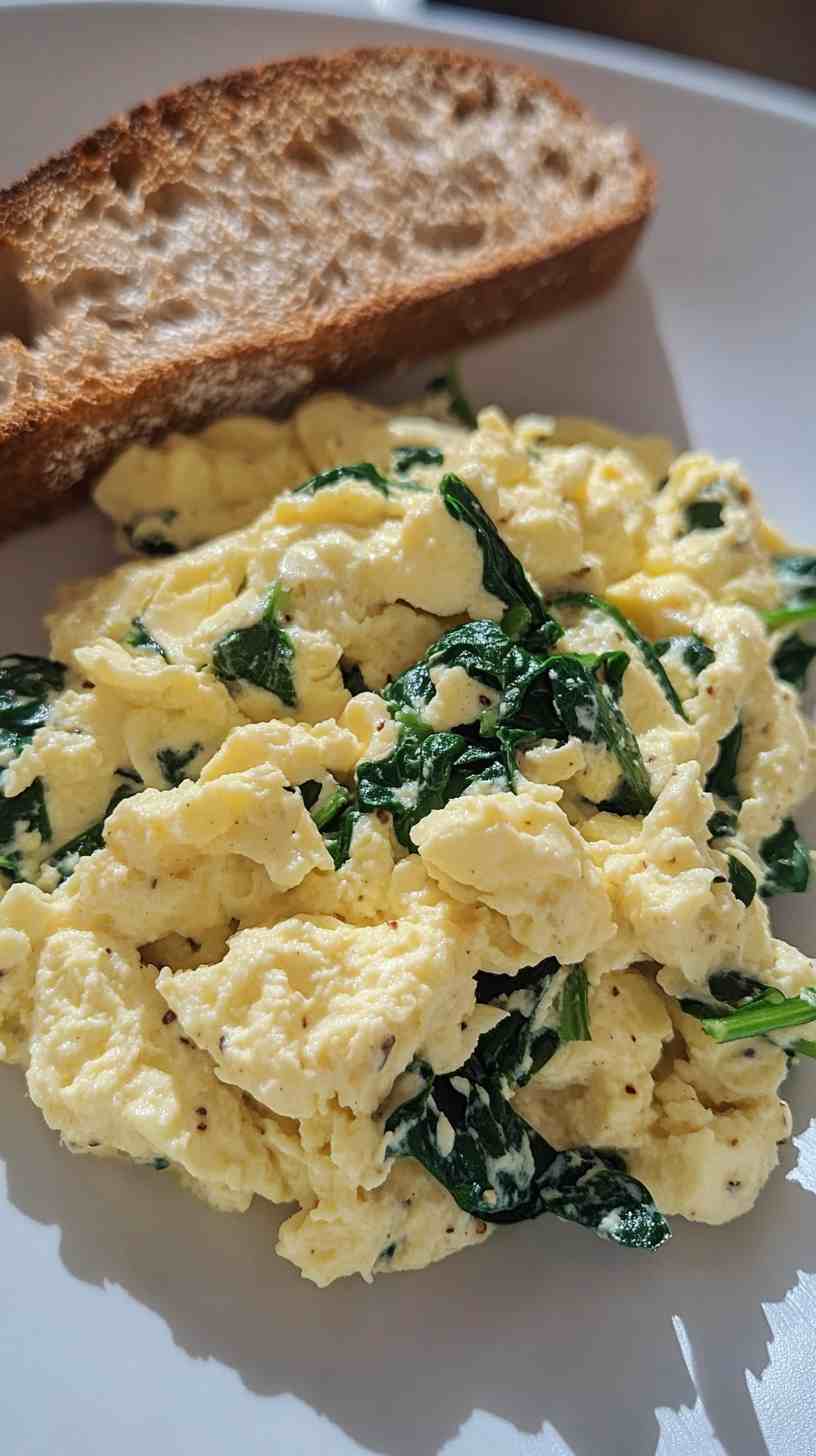 Scrambled Eggs with Spinach and Whole-Grain Toast Scrambled Eggs with Spinach and Whole-Grain Toast