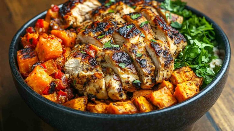 Spicy Chicken and Sweet Potato Bowl