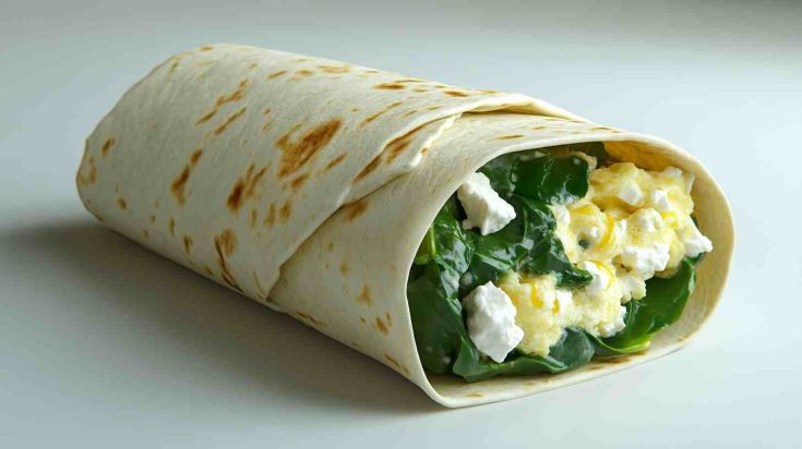 Spinach & Feta Scrambled Egg Wrap