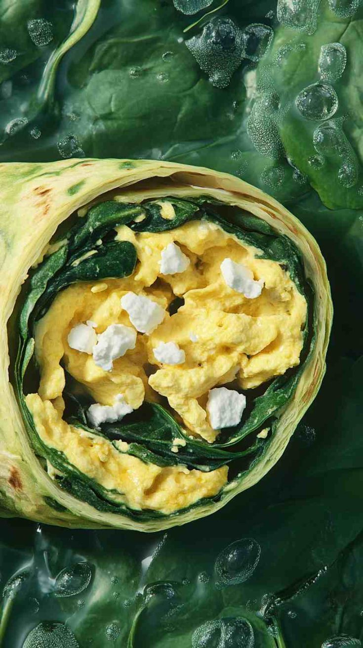 Spinach & Feta Scrambled Egg Wrap