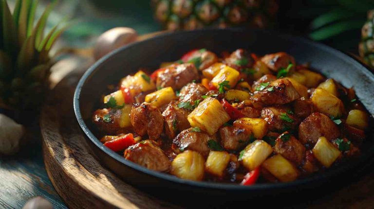 Sweet and Savory Pork Afritada with Pineapple