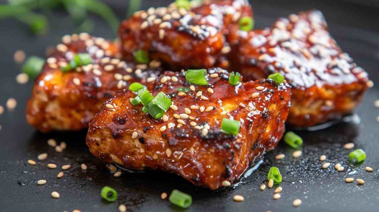 Teriyaki Glazed Air Fryer Tofu