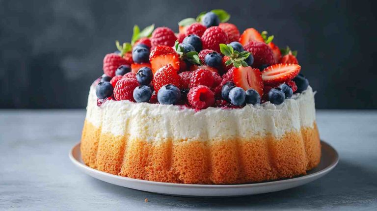 Classic Angel Food Cake with Fresh Berries