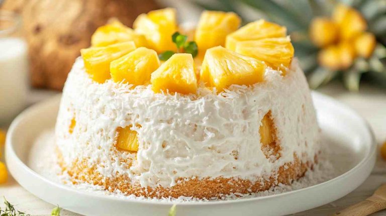 Tropical Pineapple Angel Food Cake