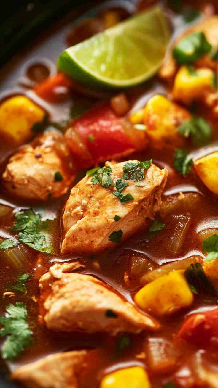 Chicken Taco Soup in a Slow Cooker Chicken Taco Soup in a Slow Cooker