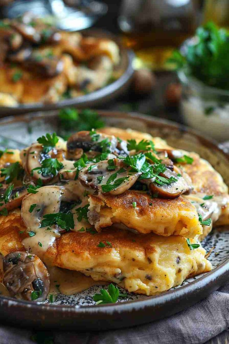 Mushroom-Stuffed Breakfast Crepes