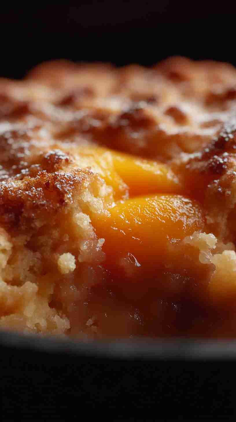 Peach Cobbler Cake Delight in Slow Cooker Peach Cobbler Cake Delight in Slow Cooker