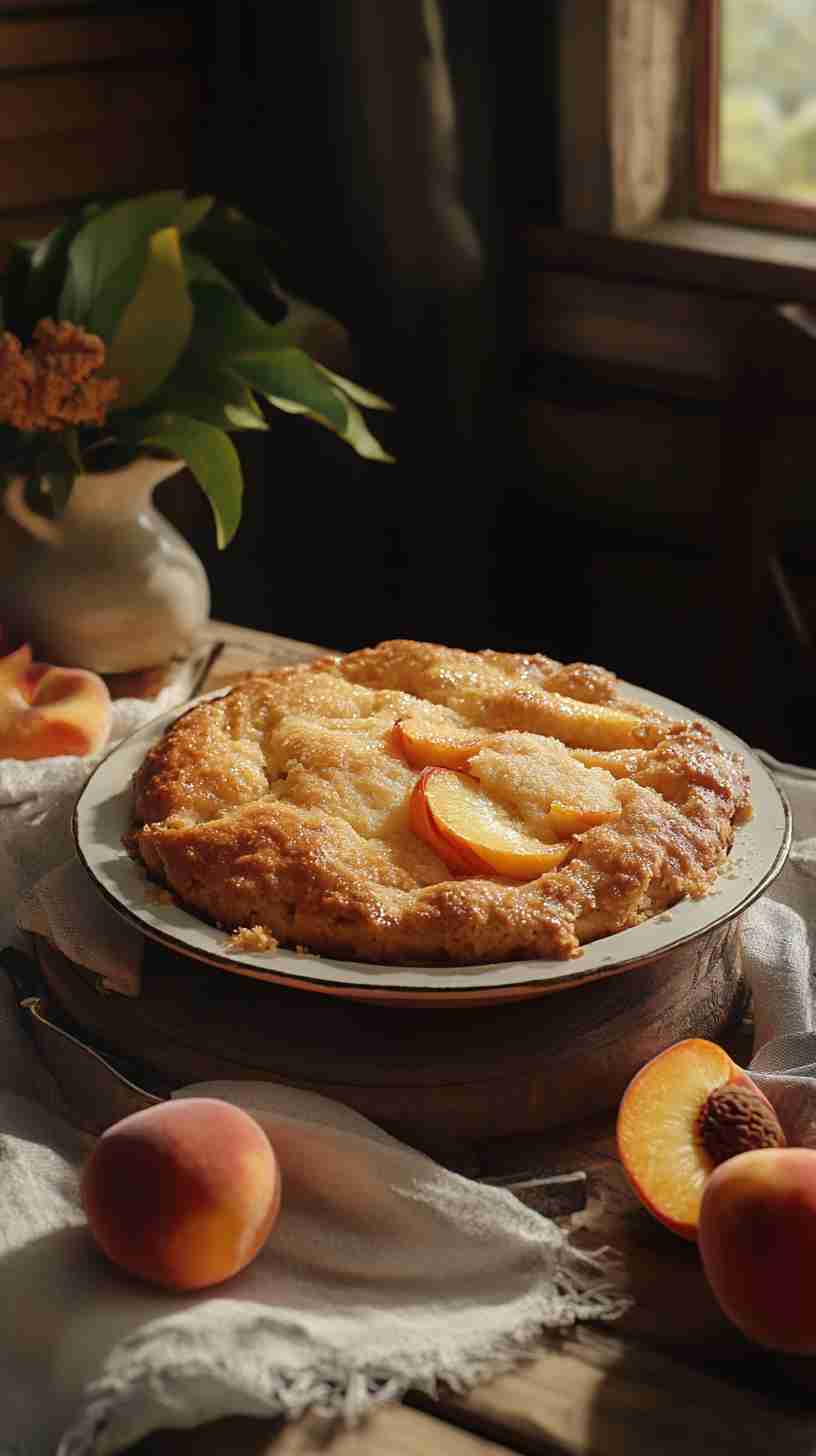 Peach Cobbler Cake Delight in Slow Cooker Peach Cobbler Cake Delight in Slow Cooker