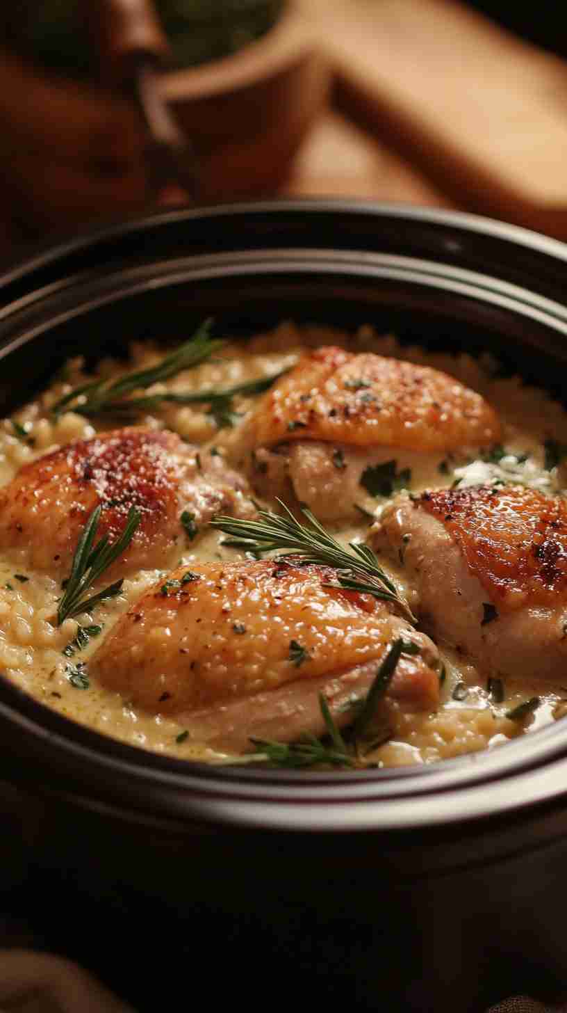 Savory Chicken and Rice Casserole in Slow Cooker Savory Chicken and Rice Casserole in Slow Cooker