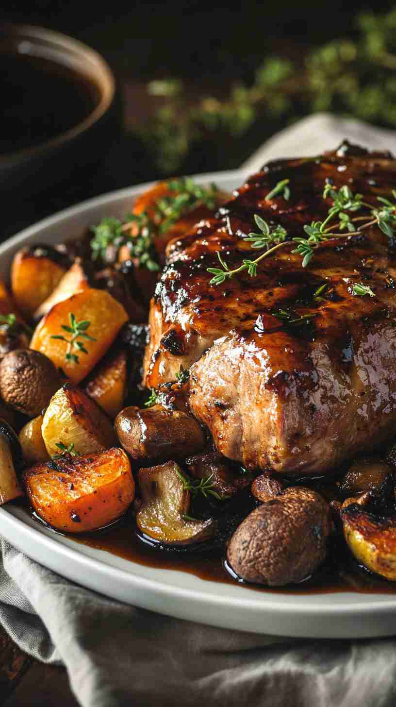 Slow Cooker Balsamic Glazed Pork Roast Slow Cooker Balsamic Glazed Pork Roast