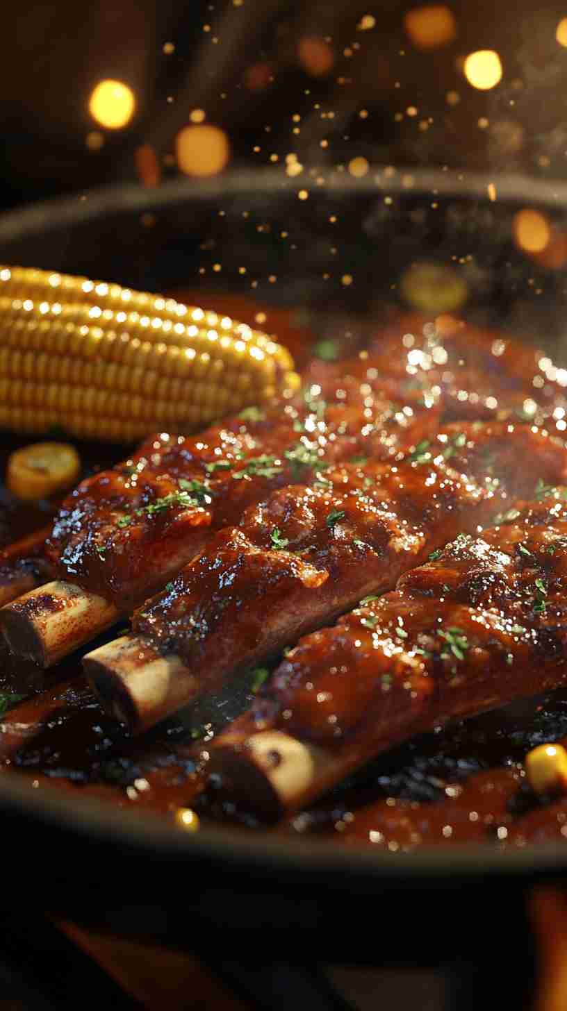 Slow Cooker Barbecue Ribs with Roasted Corn Slow Cooker Barbecue Ribs with Roasted Corn