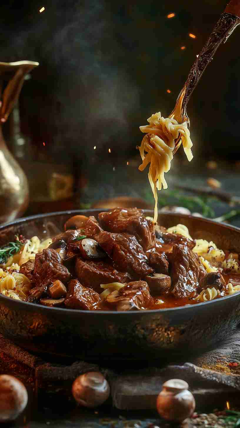 Slow Cooker Beef Stroganoff with Egg Noodles Slow Cooker Beef Stroganoff with Egg Noodles