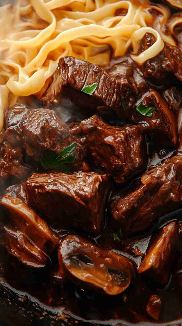 Slow Cooker Beef Stroganoff with Egg Noodles Slow Cooker Beef Stroganoff with Egg Noodles