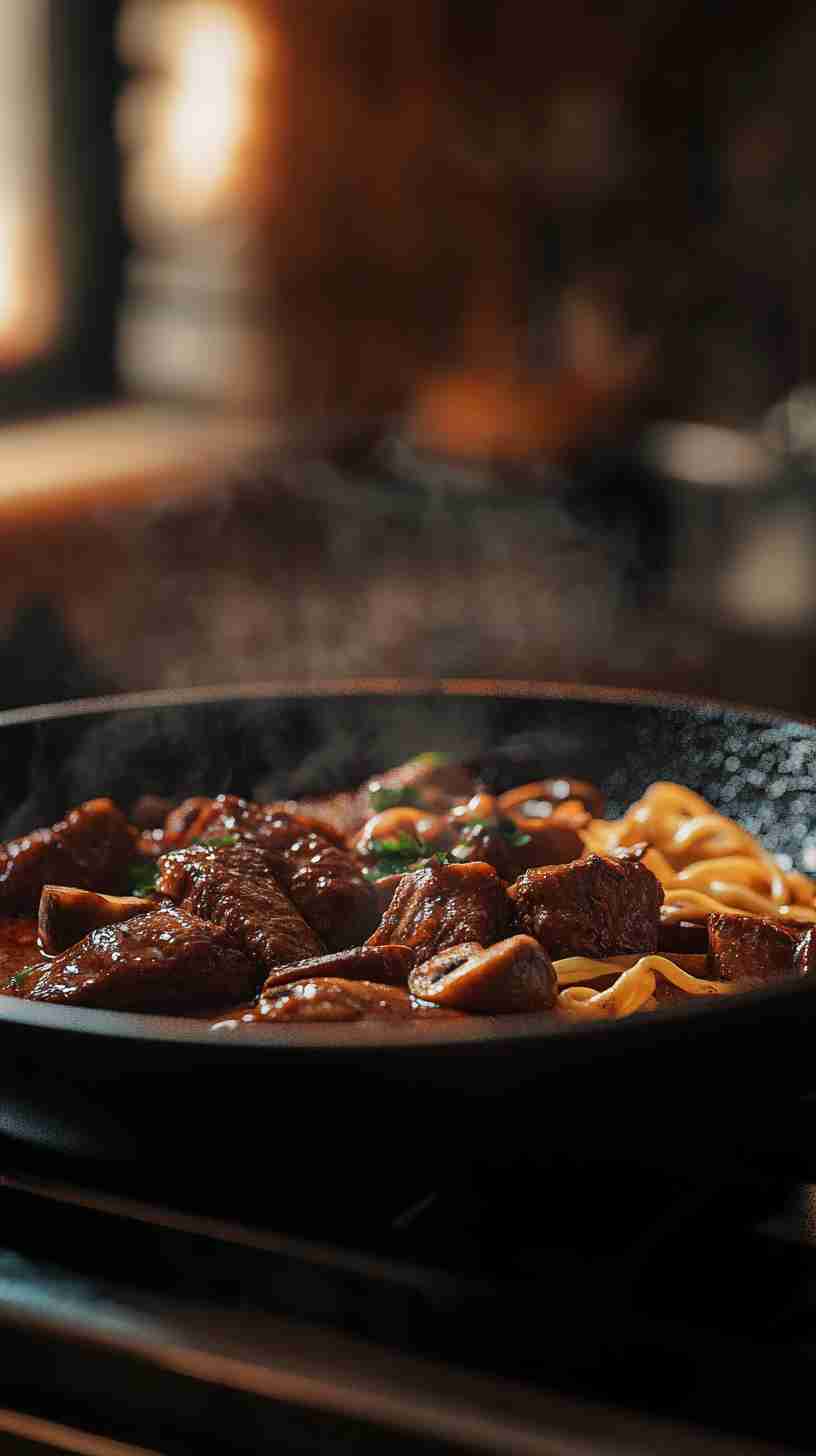Slow Cooker Beef Stroganoff with Egg Noodles Slow Cooker Beef Stroganoff with Egg Noodles