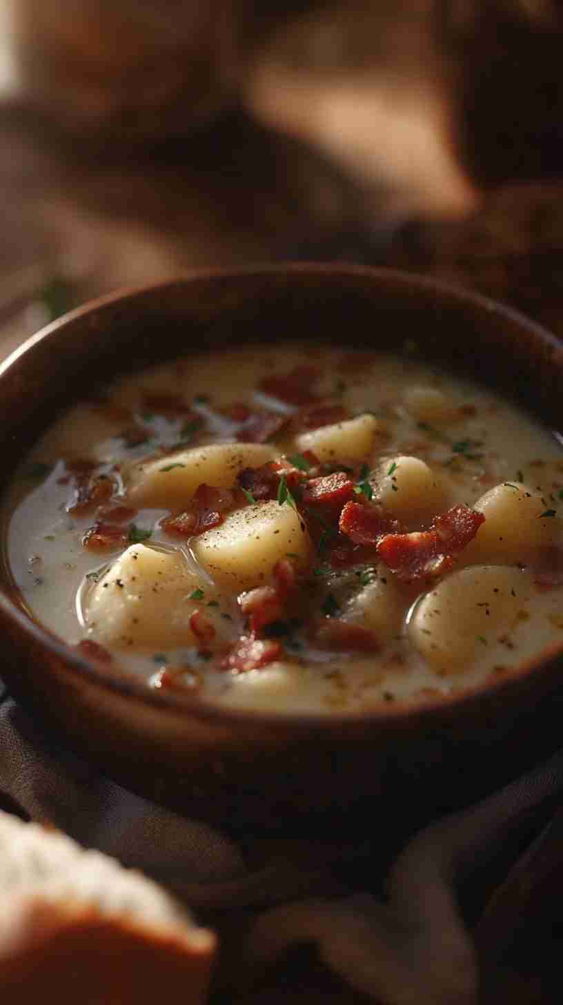 Slow Cooker Creamy Potato Soup with Bacon Slow Cooker Creamy Potato Soup with Bacon