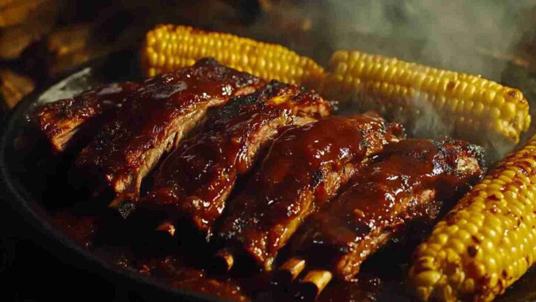 Slow Cooker Barbecue Ribs with Roasted Corn