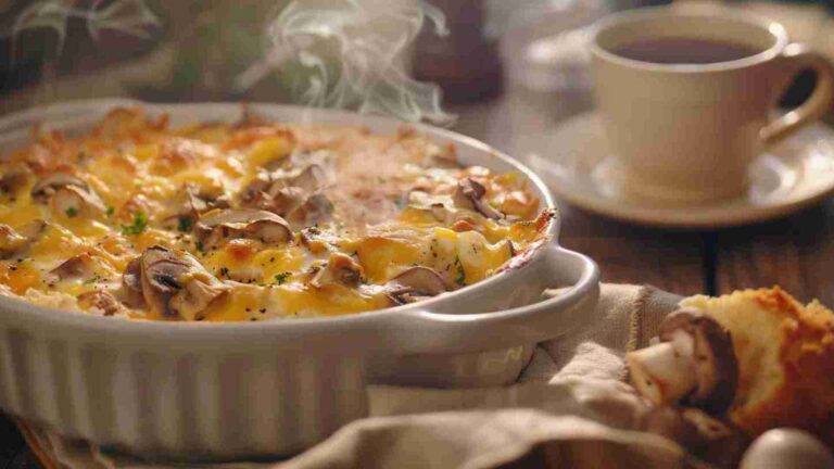 Cheesy Mushroom Breakfast Casserole