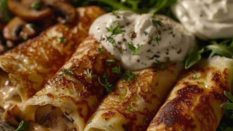 Mushroom-Stuffed Breakfast Crepes