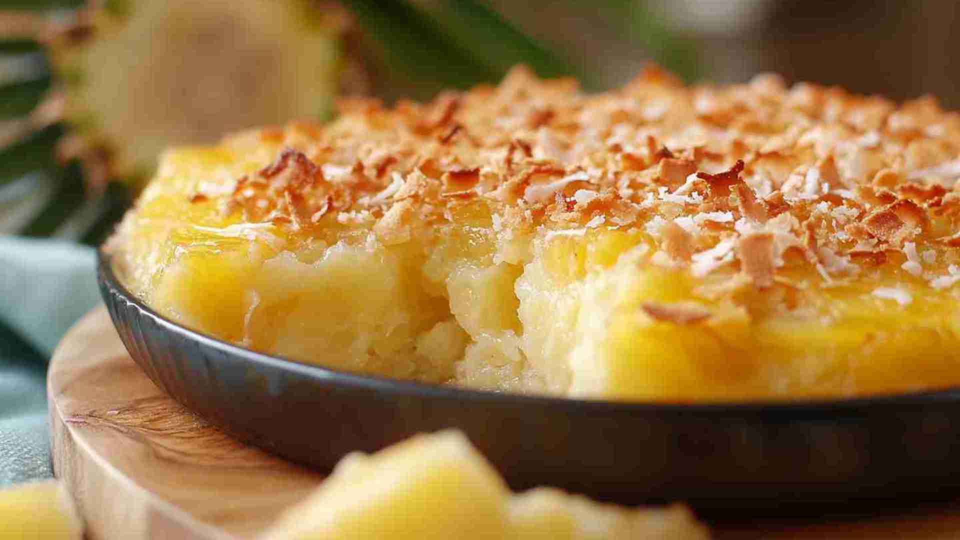 Slow Cooker Coconut Pineapple Dump Cake