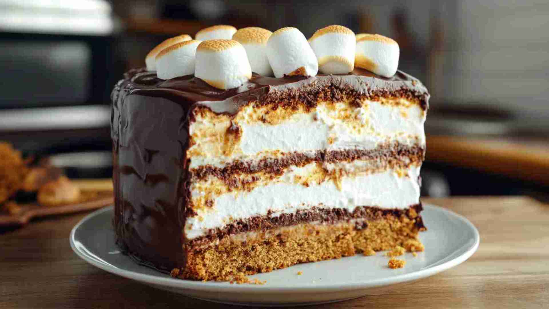 S'mores Cake in the Slow Cooker in Slow Cooker