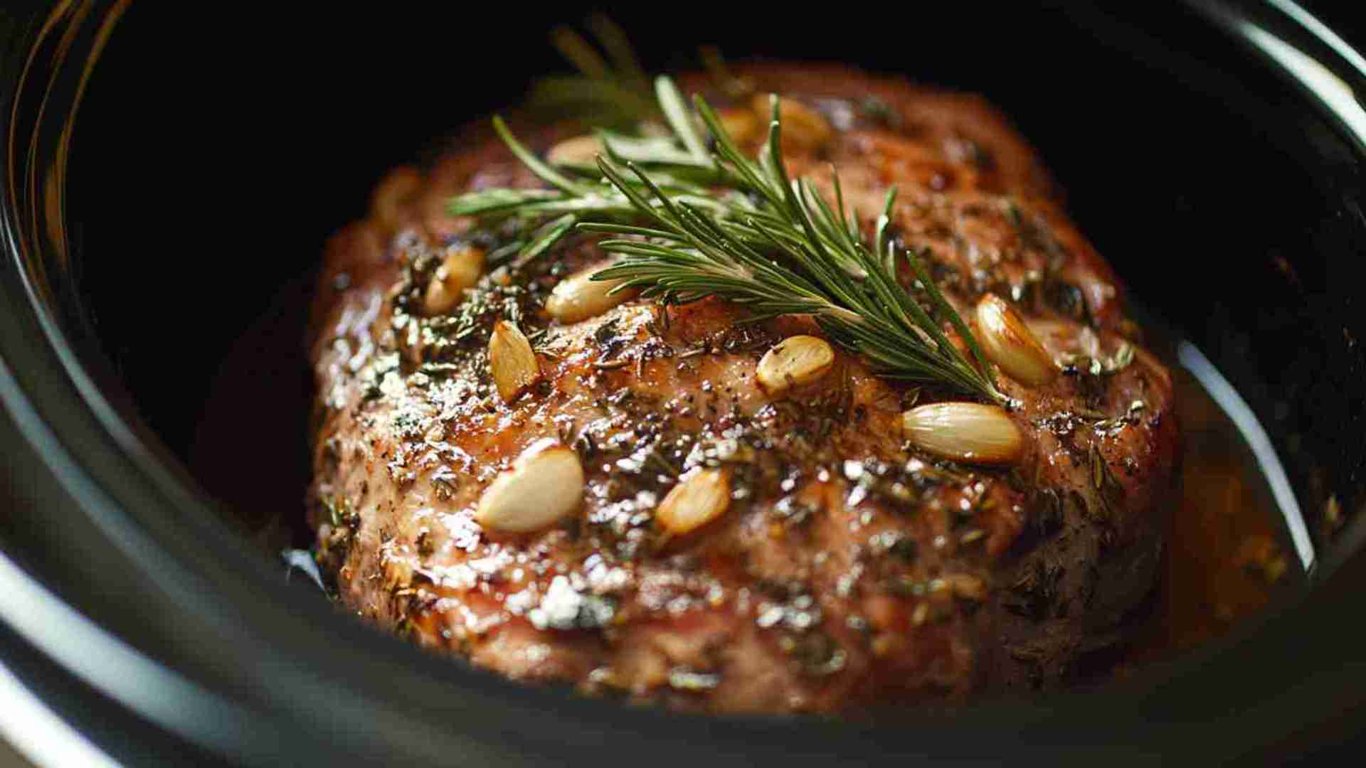 Savory Garlic Herb Pork Roast in Slow Cooker