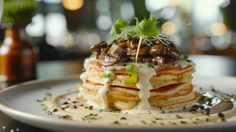 Mushroom Pancakes with Creamy Sauce