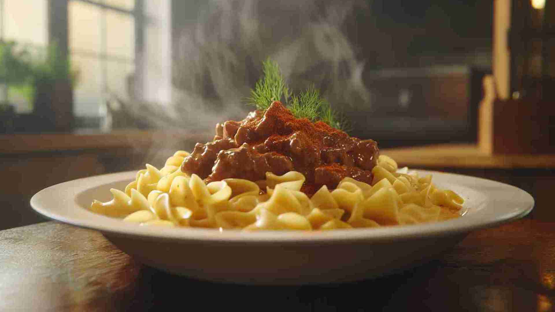Slow Cooker Beef Stroganoff with Egg Noodles