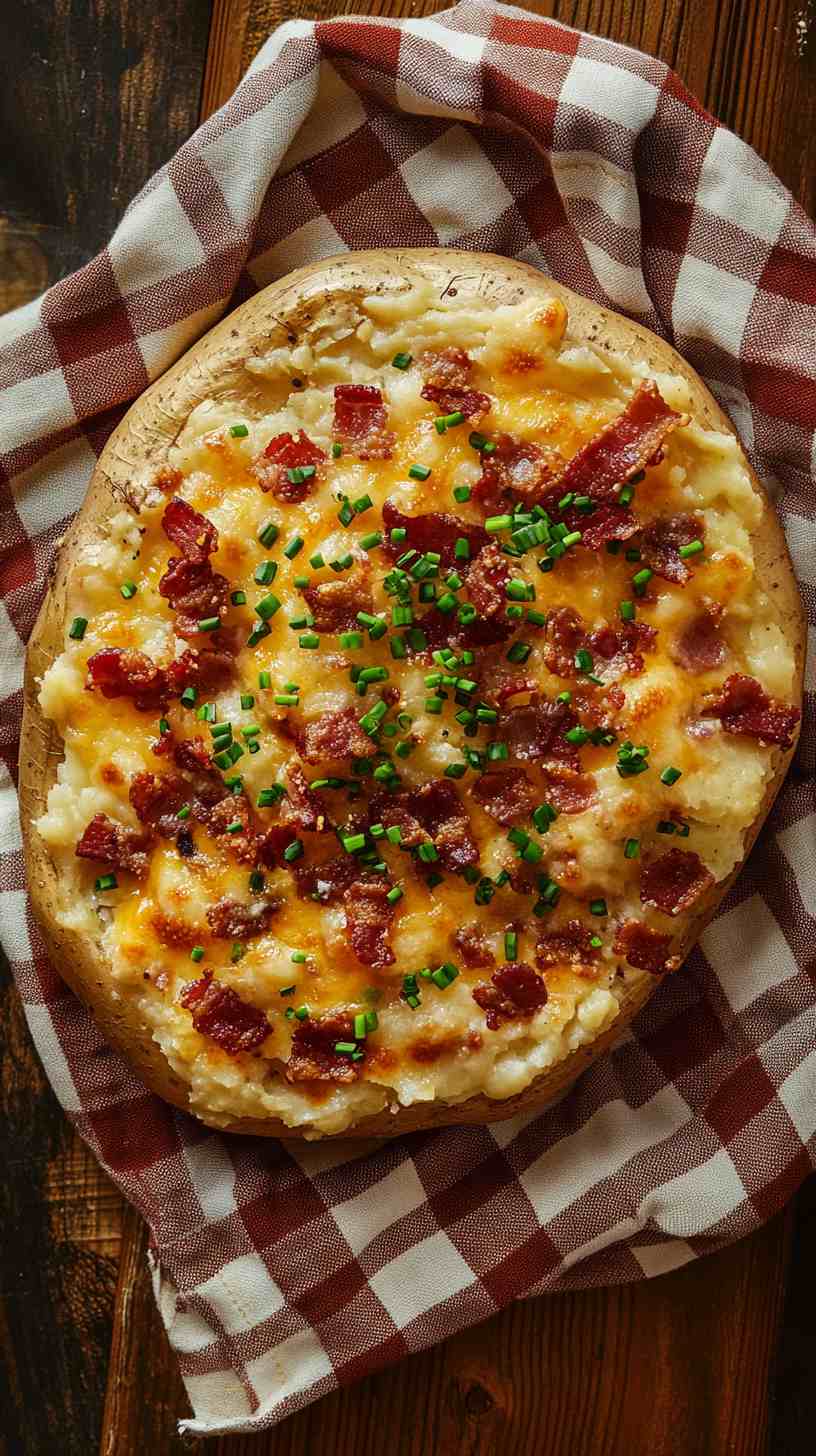 Baked Potatoes with Sour Cream and Chives Street Food Baked Potatoes with Sour Cream and Chives Street Food