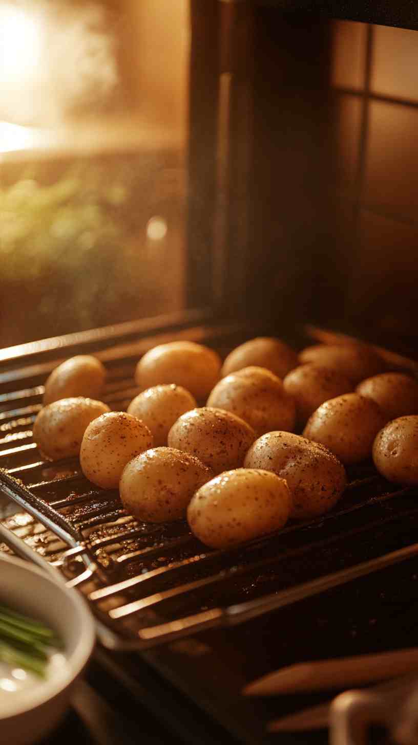Baked Potatoes with Sour Cream and Chives Street Food Baked Potatoes with Sour Cream and Chives Street Food