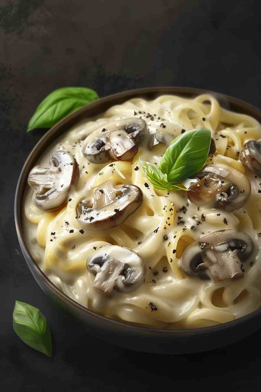 Big Mushroom Alfredo Pasta Big Mushroom Alfredo Pasta