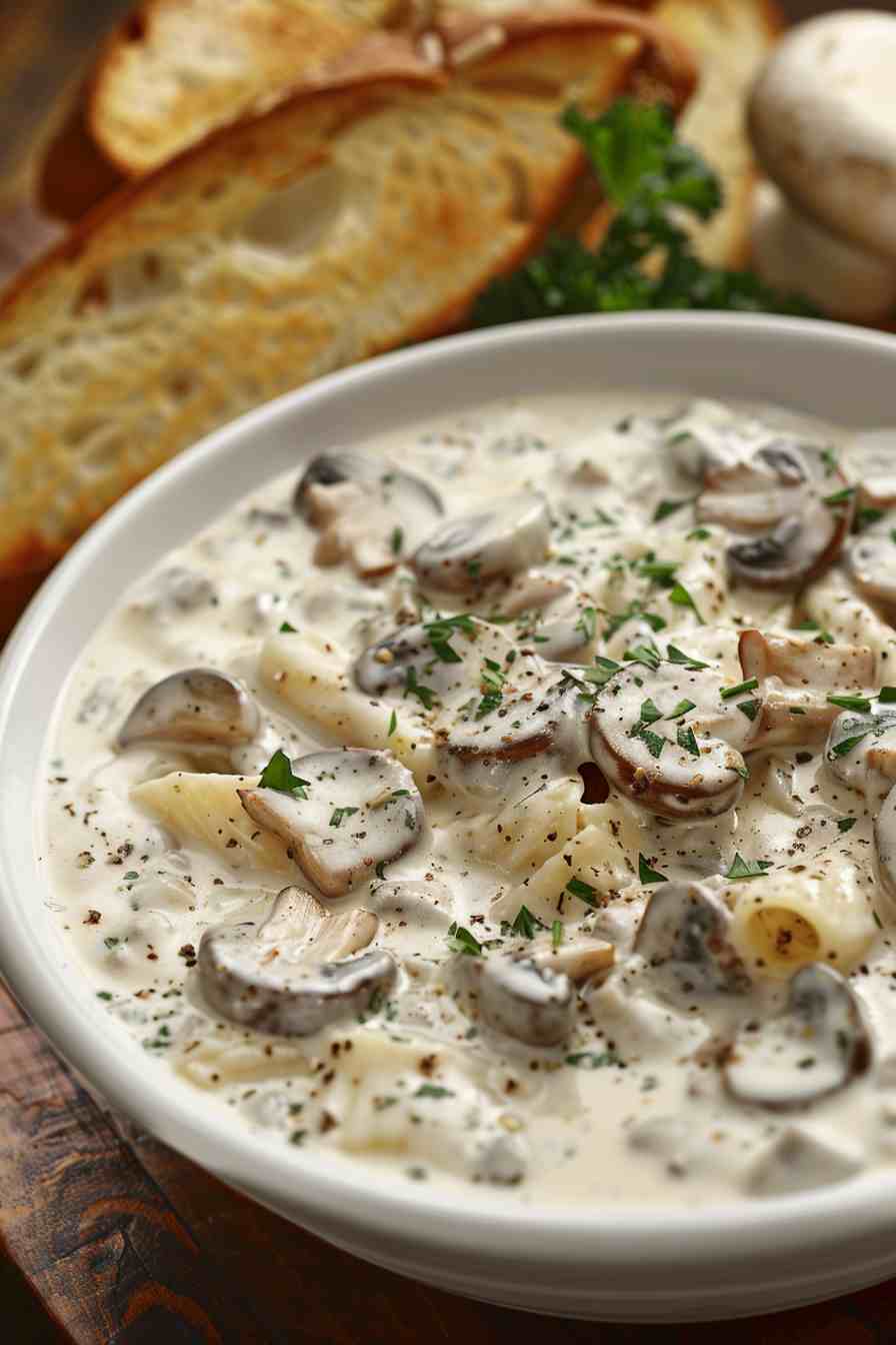 Big Mushroom Alfredo Pasta Big Mushroom Alfredo Pasta