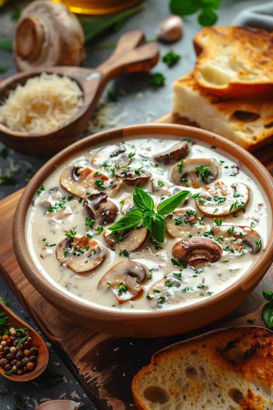 Big Mushroom Alfredo Pasta Big Mushroom Alfredo Pasta