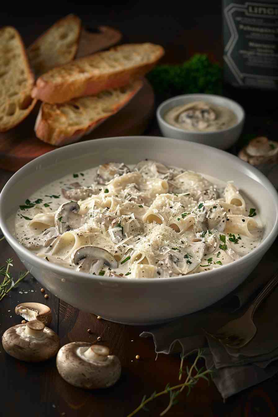 Big Mushroom Alfredo Pasta Big Mushroom Alfredo Pasta