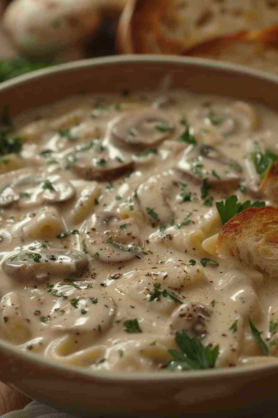 Big Mushroom Alfredo Pasta Big Mushroom Alfredo Pasta