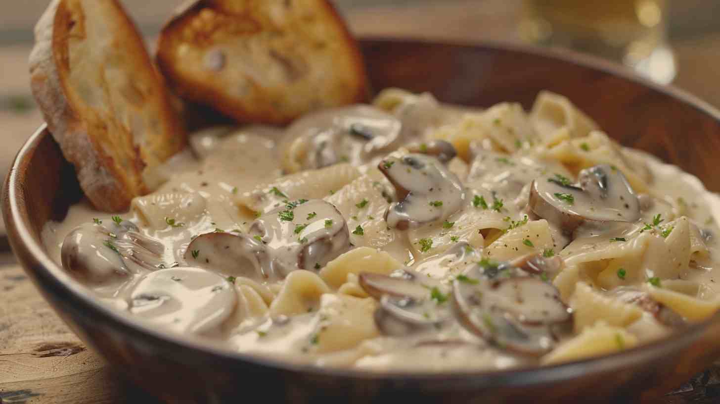 Big Mushroom Alfredo Pasta