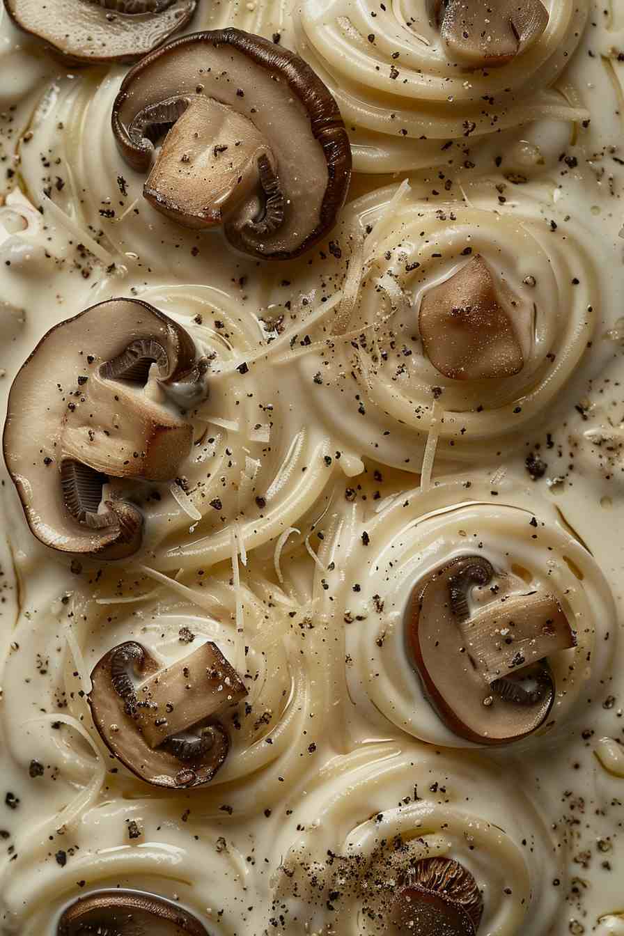Big Mushroom Alfredo Pasta Big Mushroom Alfredo Pasta