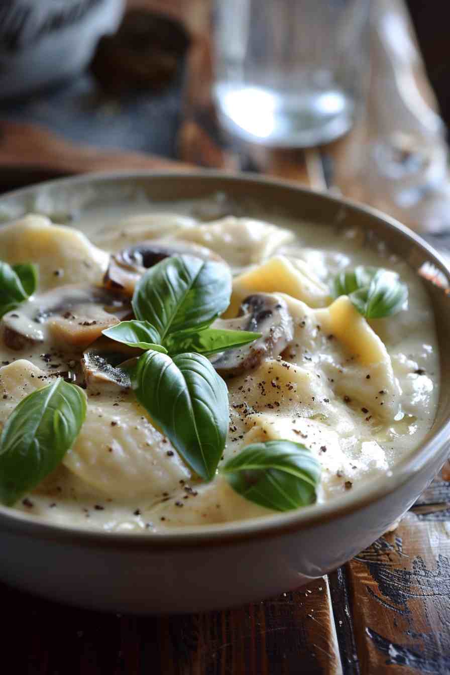 Big Mushroom Alfredo Pasta Big Mushroom Alfredo Pasta