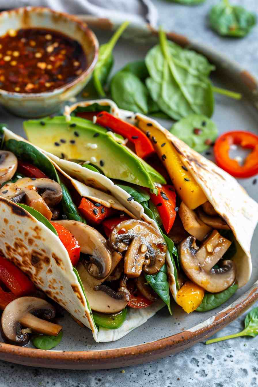 Big Mushroom Veggie Wraps Big Mushroom Veggie Wraps